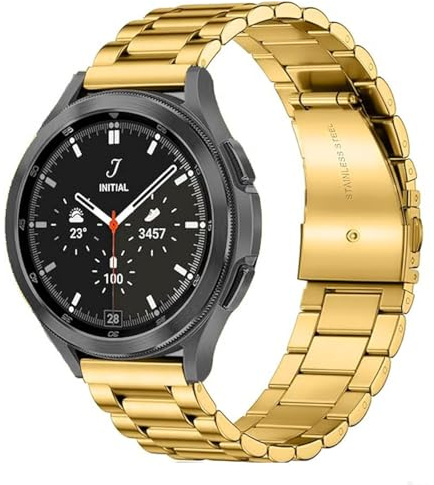FOUUA Edelstahlarmband für Uhr 18mm 20mm 22mm 24mm Armband Metall Uhrenarmbänder mit Schnellverschluss geeignet für Herren Damen Compatible with Samsung Galaxy Watch/Frontier/Classic Smartwatch