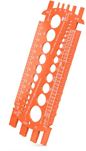 Screw Bolt Nut Thread Measure Gauge Size Checker, Bolt Measuring Tool for Sorting Hardware, DIY Project (Orange)