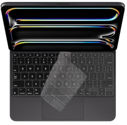 Arisase Ultra Thin TPU Keyboard Cover Skin for iPad Pro 11(M4, 2024) Magic Keyboard Soft Clear Keyboard Protective Accessories US Layout (for Pro 11, M4)