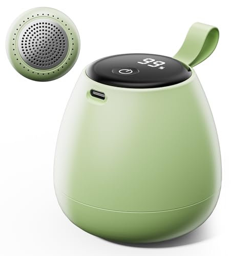 Electric Lint Remover, Fabric Shaver with 3 Extra Blades, Portable Bobble Remover for Clothes, Furniture, Carpets and Toys – Powerful Motor with LED Display