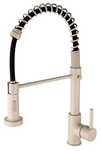 Rubinetti Per Lavello Rubinetto Estraibile Girevole Per Lavello Da Cucina Con Rubinetto A Molla Interamente In Rame Beige Con Un Po'