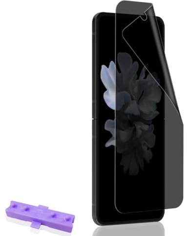 Yiunssy Privacidad Protector de Pantalla para Samsung Galaxy Z Flip 3 [Non-Cristal Templado] Anti-Arañazos, Fácil de Instalar, Antiespía TPU Protector de Pantalla para Galaxy Z Flip 3 protectora