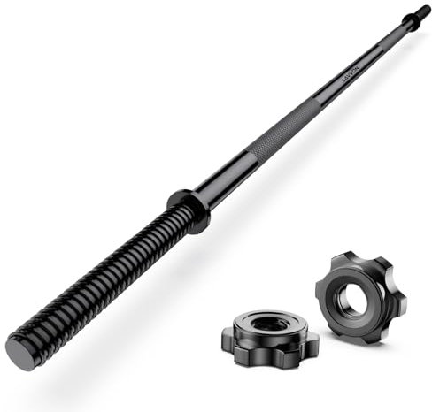 55 Weight Lifting Bar, 1 Standard Straight Barbell Bars for Weight lifting, Olympic Barbell Bar for Bench Press/Hip Thrusts/Squats/Lunges for Gym and Home,2 Star-nuts(480lb Weight Capacity) (Black)