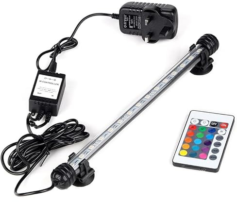 GreenSun Submersible LED Aquarium Light RGB Remote Waterproof Fish Tank Lights (28CM)