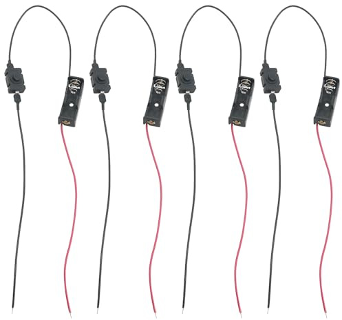 FMHXG 4PCS Plastic Battery Holder 12V 23A with Cable and Switch Battery Holder Car Remote Control Battery Holder for Electronic PCB Accessories Printed Circuit Board Communication Module Black