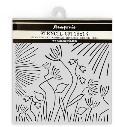 Stamperia - Thick Stencils for Scrapbooks, Albums, Cards, Bullet Journals, and More, Flexible Material, Easy to Clean, Perfect for Hobbies, Crafts, and Gifting (Forest - Abstract Flowers)