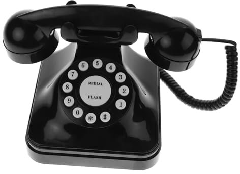 PRETYZOOM Telefono Retrò Telefono D'epoca Telefono Per Ufficio Telefono Cordless Telefoni Domestici Senza Filo Telefono Antico Senza Fili Telefono Fisso Black