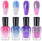 DMQ Temperature Colour Changing Nail Polish Set, 4Pcs Colorful Glitter Nail Varnish Sets - Quick Drying Long-Lasting Mood Chameleon Colour Nail Gel for Women Home DIY Nail Art - No Need UV Lamp