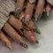 GlamRays 24 Stück Press on Nails Mittel Almond Falsche Nägel Glänzend Klebernagel Grün Ombré Akrylnägel Stiletto Künstliche Nägel Französische Spitze Aufnageln Falsche Nägel