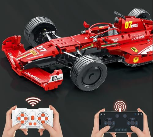 Technik F1 Rennauto Klemmbausteine Set mit 2,4 Ghz Power Funktions