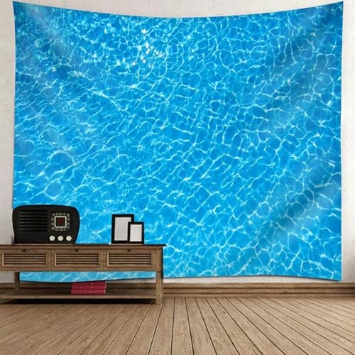 Beydodo Wandteppich Groß 350x256, Wandvorhang Motiv Landschaft Blau Ozean Muster Wandteppich Wall Tapestry Wanddeko für Schlafzimmer Wohnzimmer Wohnheim