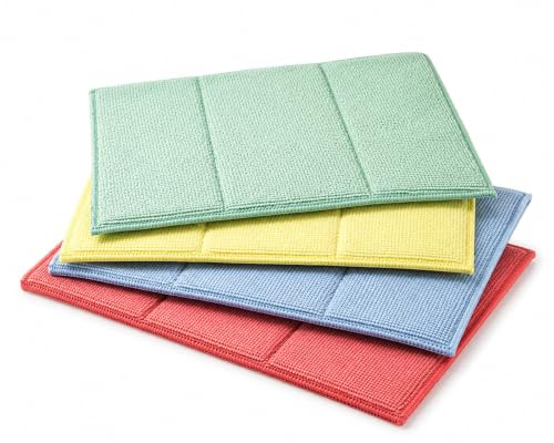 Set Vielseitige Mikrofaser-Reinigungstücher in 4 Farben extrem saugfähig und langlebig