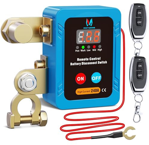 MICTUNING Kill Switch Telecomando 12 V 240 A Isolatore di Scollegamento Batteria Interruttore Antifurto Indicatore LED Spegnimento automatico per RV Camper Camper Barca