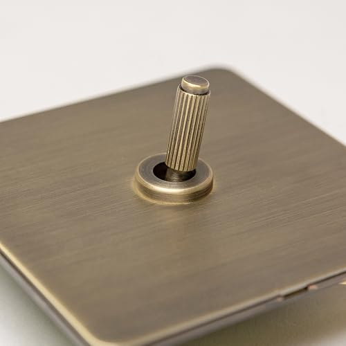 Antique Brass Straight Knurled Switches and Sockets (1 gang intermediate switch)