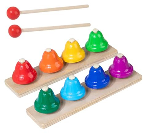 HONITANO 8-ton Handglocken Satz Aus Holz Und Metall Bunte Kinder Schlaginstrumente Für Musikunterricht Entwicklung Der Hand Auge Koordination Und Konzentration Bei Kleinkindern