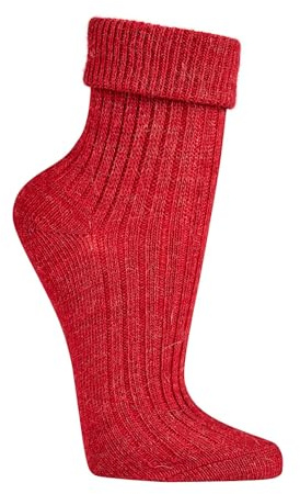 Socks4Fun 2 Paar weiche Wollsocken für Damen & Mädchen – aus Wolle & Alpakawolle – hautsympathisch, warm & bequem – mit doppeltem Umschlag