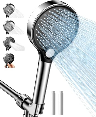Filtered Shower Head with Hand Shower, High Pressure Shower Heads, Shower Head for Hard Water, 3 Spray Modes, Adjustable Angle Shower Head, Water Softener, Removable Shower Head Filter with Hose