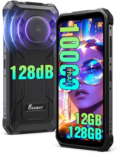 FOSSiBOT F110L Smartphone Rugged 10000mAh, Altoparlante 128dB Telefono Lavoro da Cantiere, Android 15 12GB+128GB (2TB), Display 6.745” 50MP Camera, IP68/69K 4G SIM(2026)