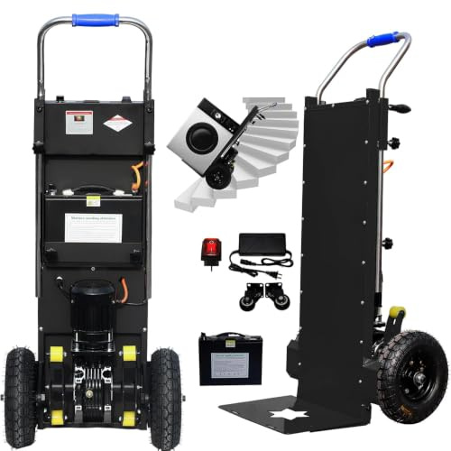 MZYZPPBD Elektrischer Treppensteiger Elektrische Sackkarre mit 400kgTragkraft mit Teleskopgriff Abnehmbare Batterie Bürstenloser Motor Treppen Hinauf Und Hinunter