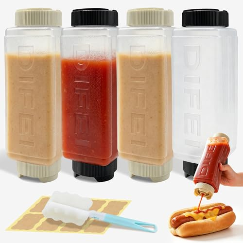 Ferenando 4 PCS 24oz/720ml Sauce Bottle Squeeze, Squeezy Sauce Bottle