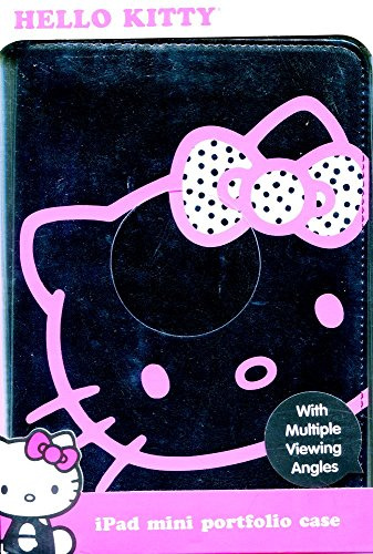 Hello Kitty Funda tipo cartera para iPad mini, color negro