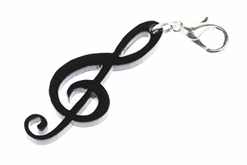 Miniblings Violinschlüssel Notenschlüssel Charm Charms Noten Musik sz - Handmade Modeschmuck I Kettenanhänger versilbert - Bettelanhänger Bettelarmband - Anhänger für Armband