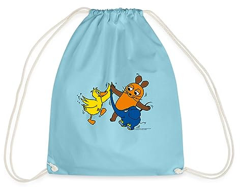 Spreadshirt Die Sendung Mit Der Maus Ente Maus Elefant Tanzen Turnbeutel, One size, Aqua