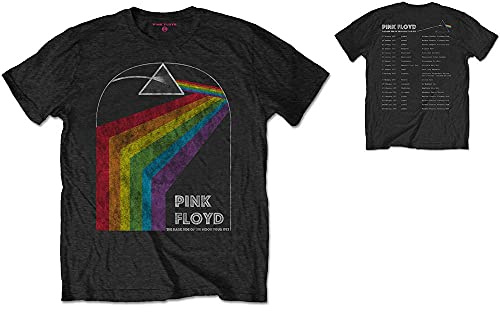 Rockoff Trade Men's Pink Floyd Dark Side of the Moon 1972 Tour T-Shirt, Black (Black Black), Small