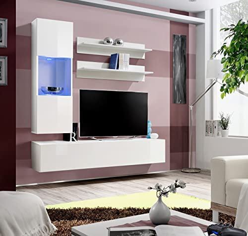 ASM TV Bank mit LED 4 Elementen weiß