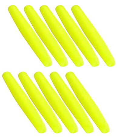 Fish Float, Eye-Catching Tail Cylinder Bold Tail Fishing Float Float Connector Fittings 100Pcs (Yellow-S)