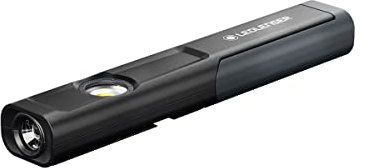 Ledlenser iW4R Arbeitsleuchte LED, aufladbar, IP54, 150 Lumen, Flood-Spot-Modus, flexible Halterung, Standfuß mit Magnet, Kippmechanismus, USB-Kabel, Arbeit Handwerker