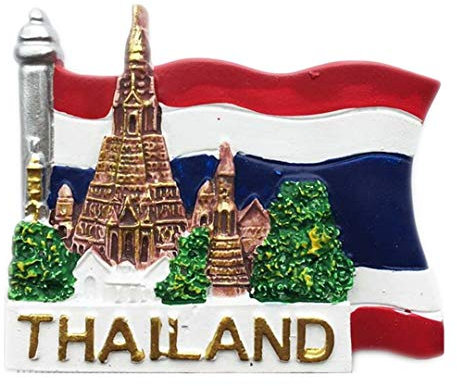Kühlschrankmagnet Flagge Thailand 3D Harz Handgemachtes Handwerk Touristische Reise Stadt Souvenir Sammlung Brief Kühlschrank Aufkleber