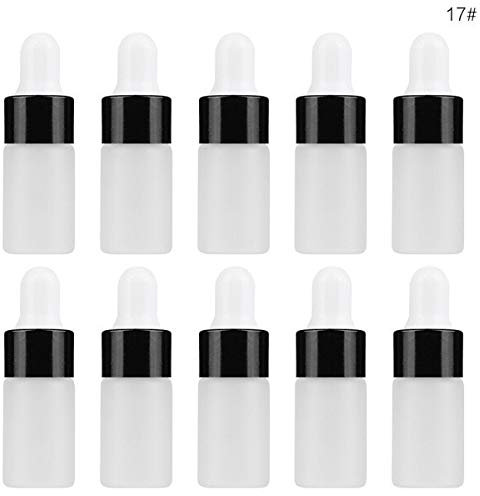 XUBF-GUAN, 10pcs 1 ml / 2 ml / 3 ml Frosted Tropfflasche Bottling Parfüm-Flasche Ätherisches Öl Aroma Flüssig Pipette Flasche (Farbe : Orange)