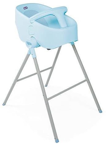 Chicco Bubble Nest, Bañera Bebé Recién Nacido Evolutiva hasta 12 Meses, con Patas para Ducha y Asiento Independiente para Bañera, 2 Configuraciones, Cierre Compacto, Ocean, Máximo 11 Kg