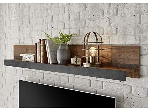 Lomadox Industrial-Design Wandregal Wandboard in Old Mix Dekor mit Matera grau