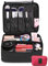 DIMJ Kosmetiktasche Damen Reise Make up Tasche Schminktasche Make up Koffer Kosmetikkoffer Make up Organizer,Tragbar, Schwarz+Rote kleine Tasche