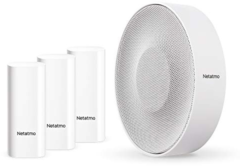 Netatmo Smarte Tür- und Fenstersensoren Schwingungserkennungen + Smarte Innen-Alarmsirene, 110 dB