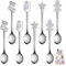 SLKIJDHFB Stainless Steel Spoons Set Coffee Dessert Teaspoons Christmas Metal Spoons Set 8 Pieces with Xmas Drawstring Bag