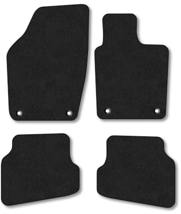 Compatible with VW Polo (2009-2017) Carpet Car Mats | Black Edge Trim Tailored Fit Floor Mats Full Coverage Protection Accessories Easy Clean Anti Slip Made in the UK