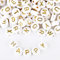 600 Stück Buchstabenperlen Mini Perlen Zum Basteln Bastelperlen Mit Loch Auffädeln Buchstaben Für Armbänder Haarband Schmuck Acryl Acrylperlen Set Bastelset (Weiß mit Gold Buchstaben)