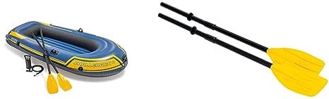 Intex Challenger Inflatable Boat Set with Oars + Inflator, 2-Person & Paddles demountable 122cm