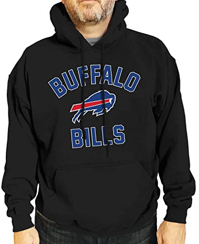 Team Fan Apparel NFL Gameday Erwachsenen-Kapuzen-Sweatshirt, Pro Football-Fleece-Hoodie, Pullover (Buffalo Bills - Schwarz, Erwachsene Small)