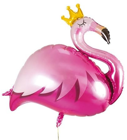 P' CLOWN Folienballon, aufblasbar, mit Luft oder Helium – perfekt für Dekoration für Geburtstag, Taufe, Babyparty (Flamingo)