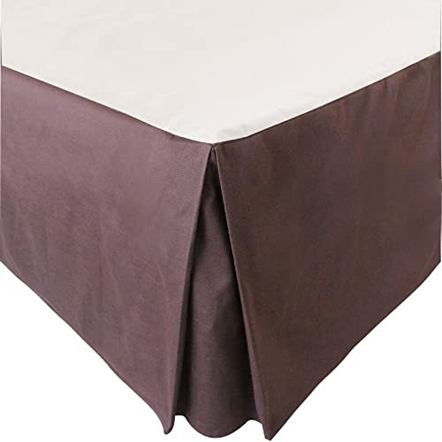 Jupe de lit, Coton et lin Cache Sommier Jupe de lit de élastique froncée Complet Double reine Californie Roi Solide Jupes de lit à volants Hôtel de luxe (Color : E, Taille : 180x200cm(71x79inch))