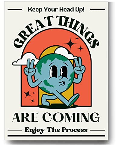 Retro-Poster, Wandkunstdruck, positives Zitat, lustig, motivierend, inspirierend, Mädchenzimmerdekoration, niedliche trendige Wanddekoration, 60er-70er-80er-Jahre-Poster