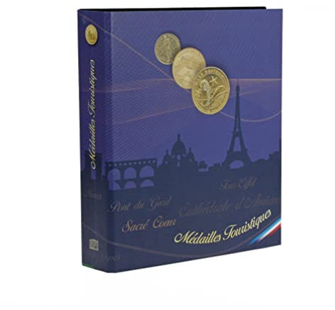 SAFE Album pour Médailes Souvenir avec 3 Feuilles pour 45 médailles | avec mécanisme stable à 4 anneaux | 25 x 28 x 6 cm