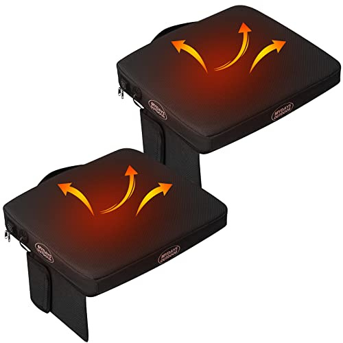 2 Pcs Portable Heating Seat Cushion Heated Pad with 3 Levels Fast Heating Warm Seat Pads Electric USB Power Stadium Seat Pad for Bleachers Office Park Boat Camping