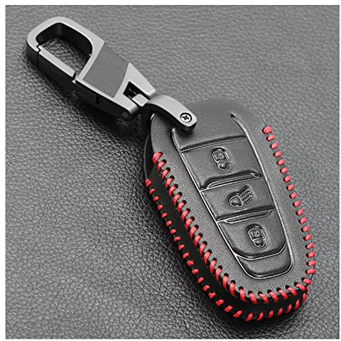 TATINE Étui à clés de Voiture en Cuir Housse de Protection à Distance Sac Coque Porte-clés Accessoires pour Peugeot 508 408 308 208 2008 3008 4008 RCZ pour citroën C4 Cactus C5 C6