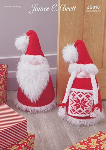 James Brett Double Knit Knitting Pattern for Male or Female Christmas Gonk Doorstop (JB810)