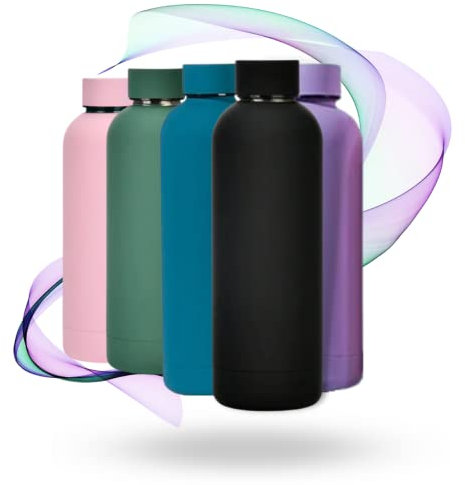 Bouteille d'eau isotherme pour femme et homme 750ml, Gourde sans BPA, garde le liquide chaud 12h et le froid 24h. Convient pour le sport, gym, randonnée (Noir)